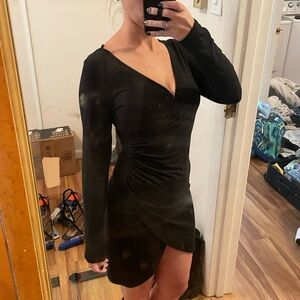 Elegant Black Wrap Dress